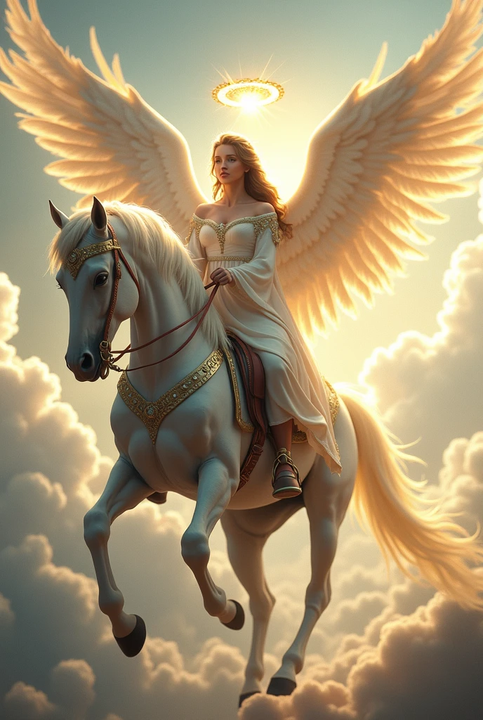 Angel man on horseback
