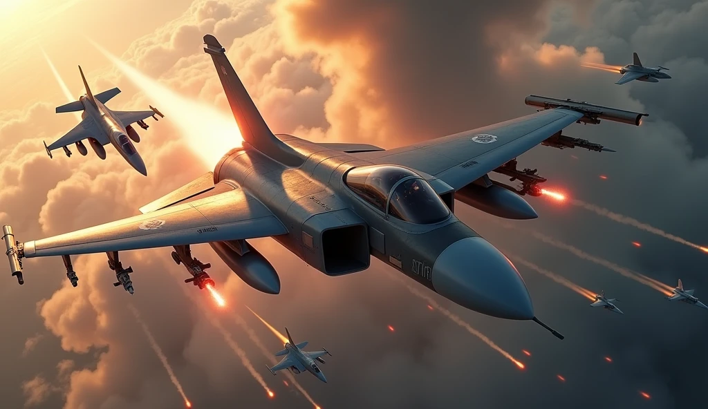 1500; (masterpiece, best quality) destroyed sky; battle in the air; war planes of 1940; Chengdu J-10 vs. F-16