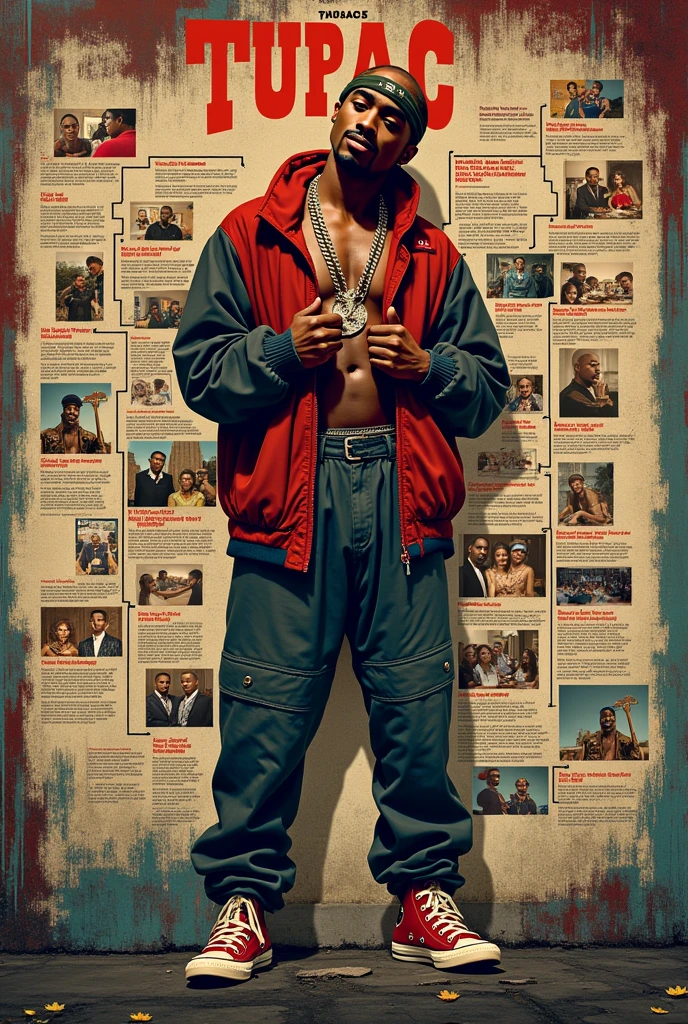 Mind map in English about Tupac Shakur&#39;s biography