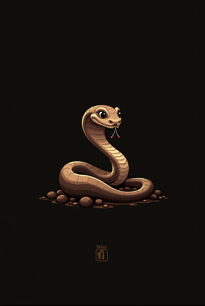 make a truffle logo with dark colors and a snake, Cartoon