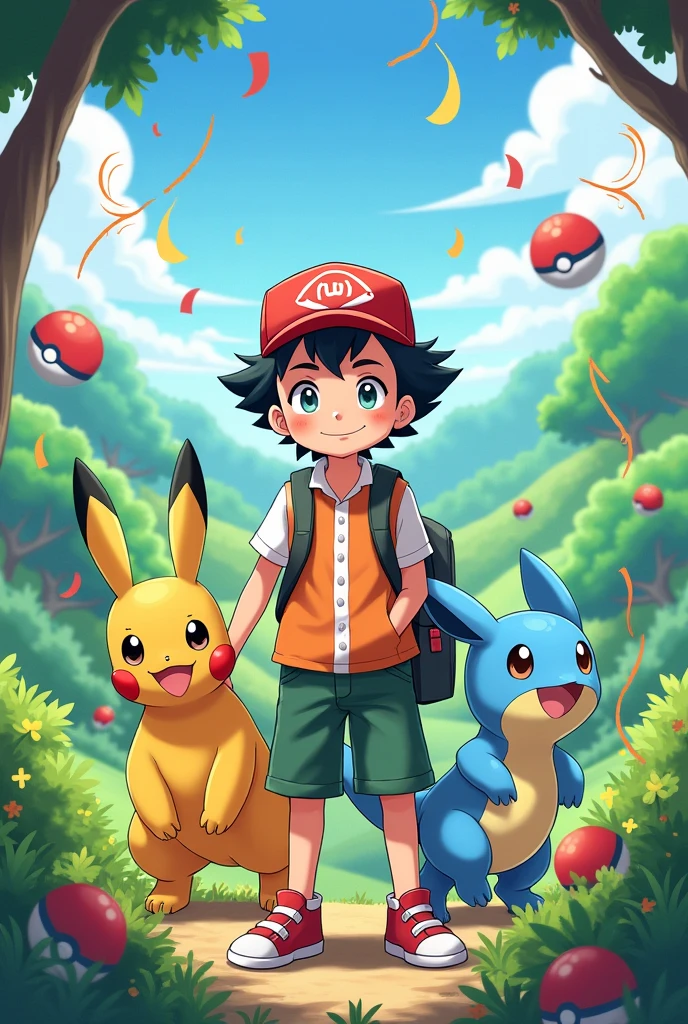 Pokémon themed birthday invitation, for one who will turn , on September 1st, called Theo Miller.