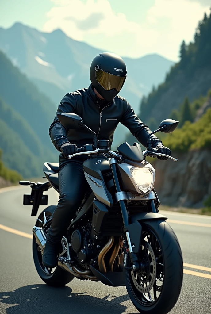 Create an image of me on a hyperrealistic mt 09