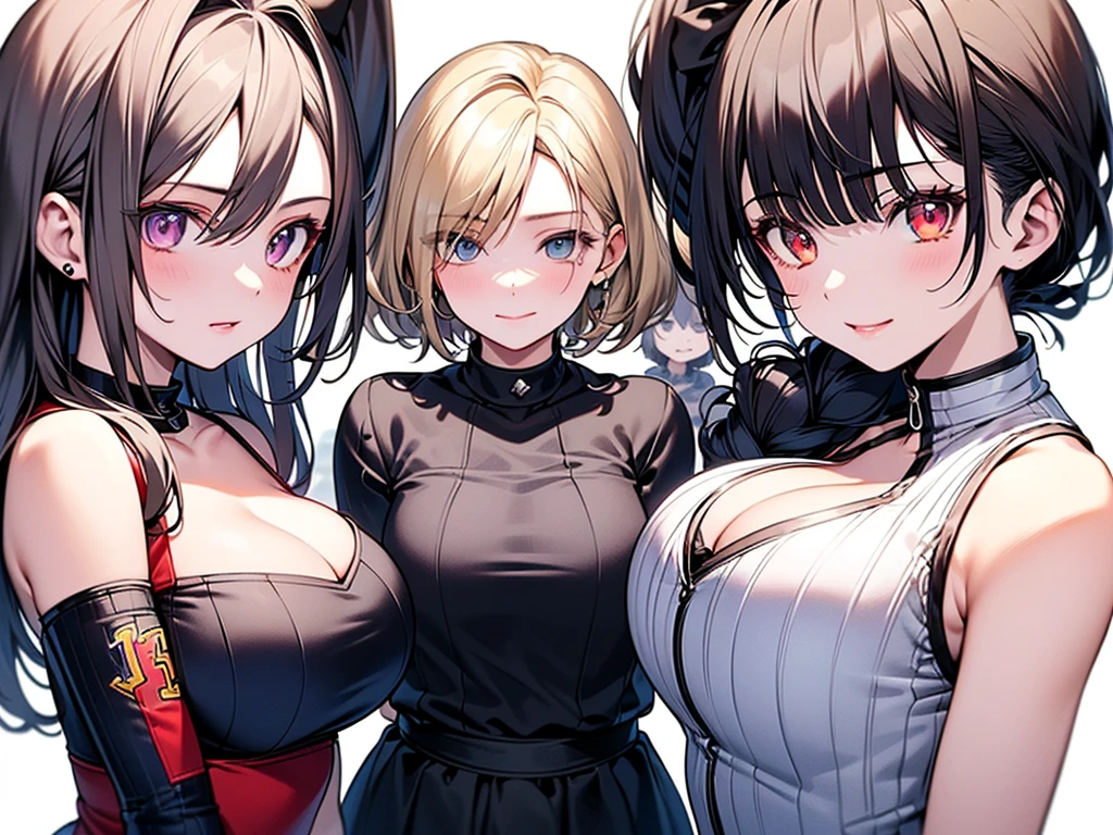 4girls:1.5、(((white blond hair:1.5、4 girls:1.5)))、((4 girls:1.5、forehead:1.5、Standing、Long eyelashes、Volleyball Club:1.5、volleyball:1.5、low angle shot:1.5、Gal:1.5、frontal face:1.5、A calm face、Purple Hair:1.5、Northern Europe、White、beautiful girl:1.5、White background、cute、Young、True Face、Shiny Hair、whole body))、overweight:1.5、masterpiece, best quality, ultra detailed, hyper detailed, beautiful, woman, medium shot, from front:1.5, leaping figure composition, midday, in focus with blurred background、 highest quality, figure, super detailed, finely, High resolution, 8k wallpaper, Perfect dynamic composition, detailed and beautiful eyes, Deco out,bionde, big breasts, Natural color lip,white background, random cute poses
