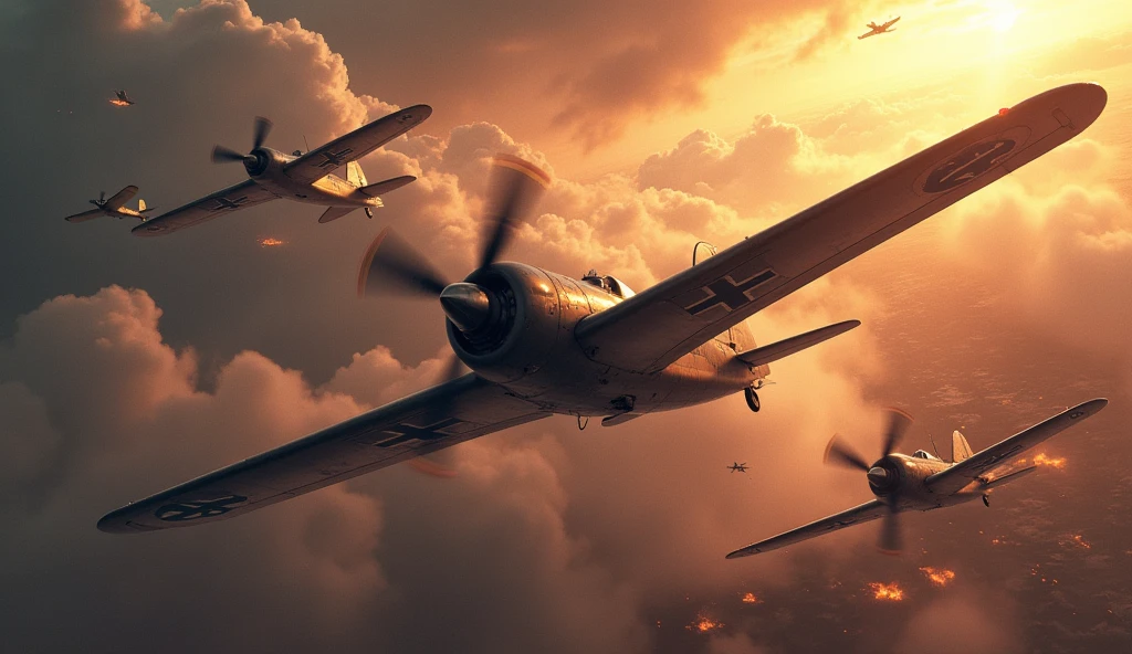 (masterpiece, best quality) destroyed sky; battle in the air; war planes of 1917; Aéroplanes Morane-Saulnier. vs. Albatros C.X.