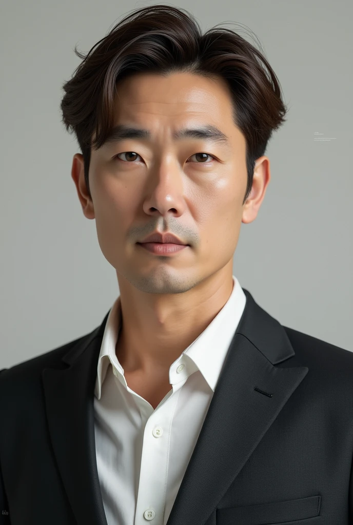 adult male character, chestnut hair, korean