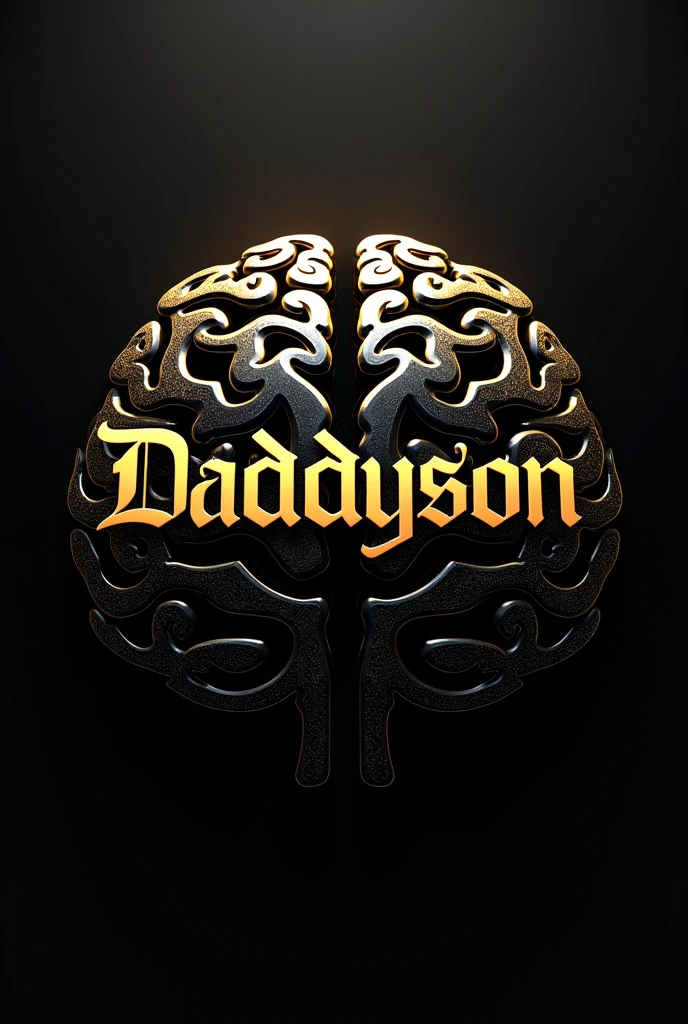 A black and gold logo over the name DADDYSON in a brain