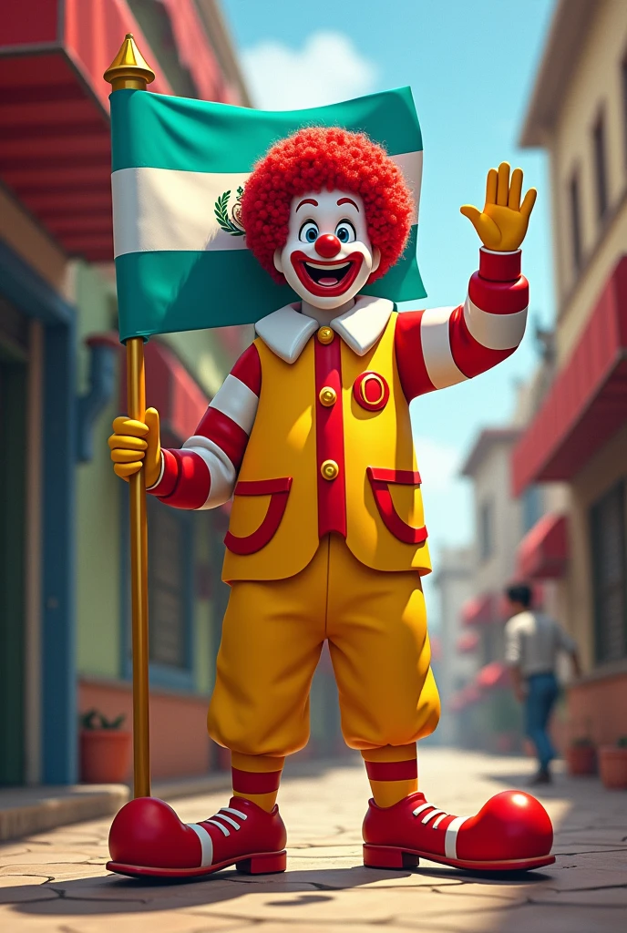 Ronald McDonald&#39;s holding the flag of Guatemala 