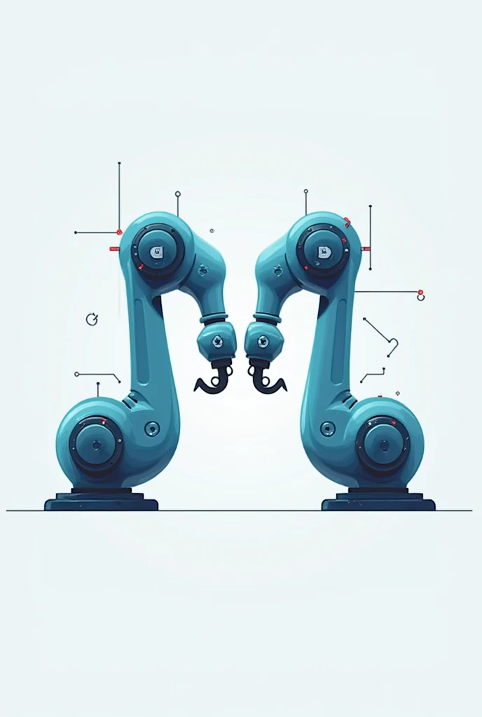 I need a simple electronics and automation logo that has two industrial robotic arms , that says UPSE Electronics and Automation