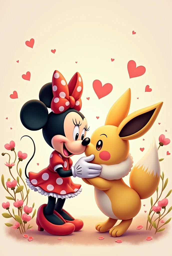 Minny mouse and evoli in love