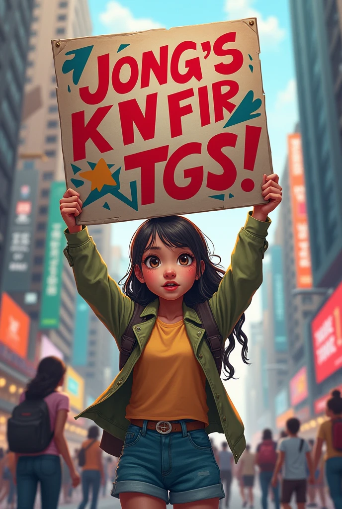 GIRL WITH POSTER