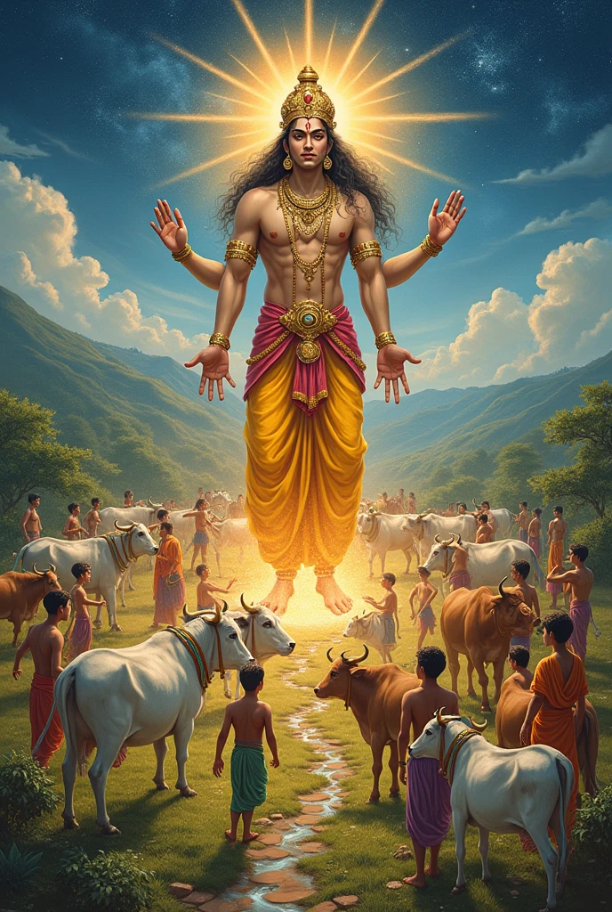 Lord Brahma stole all the cows and all the cowherds of Braj. Lord brahma in the earth 