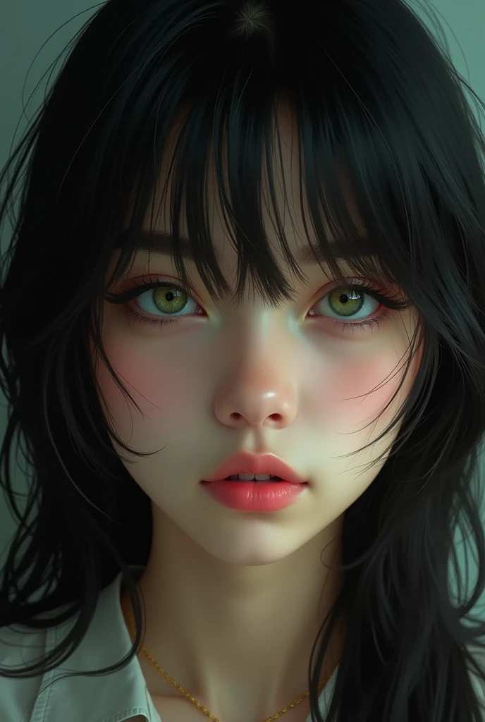 ager with black hair and green eyes 