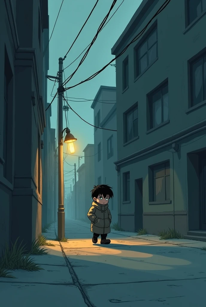 Sad animated on his way home