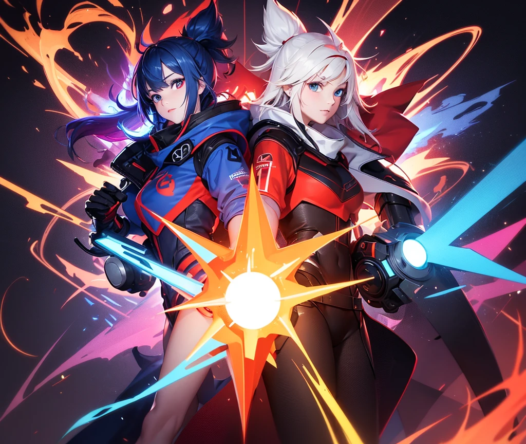 Generate a youtube gaming channel logo having the name IGNITER with magical red and blue fire aura