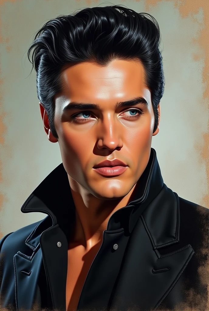Elvis Presley in painting artwork 4k