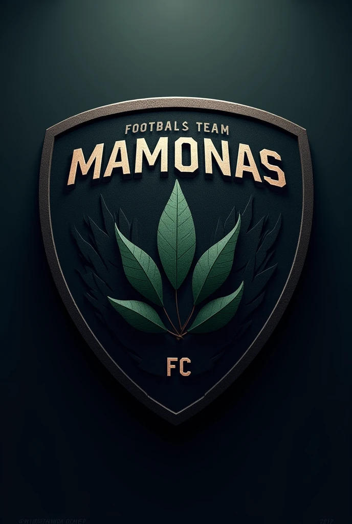 Shield for a football team. Its name is Mamonas FC. This dark color must have something related to the Mamonas leaf, etc..