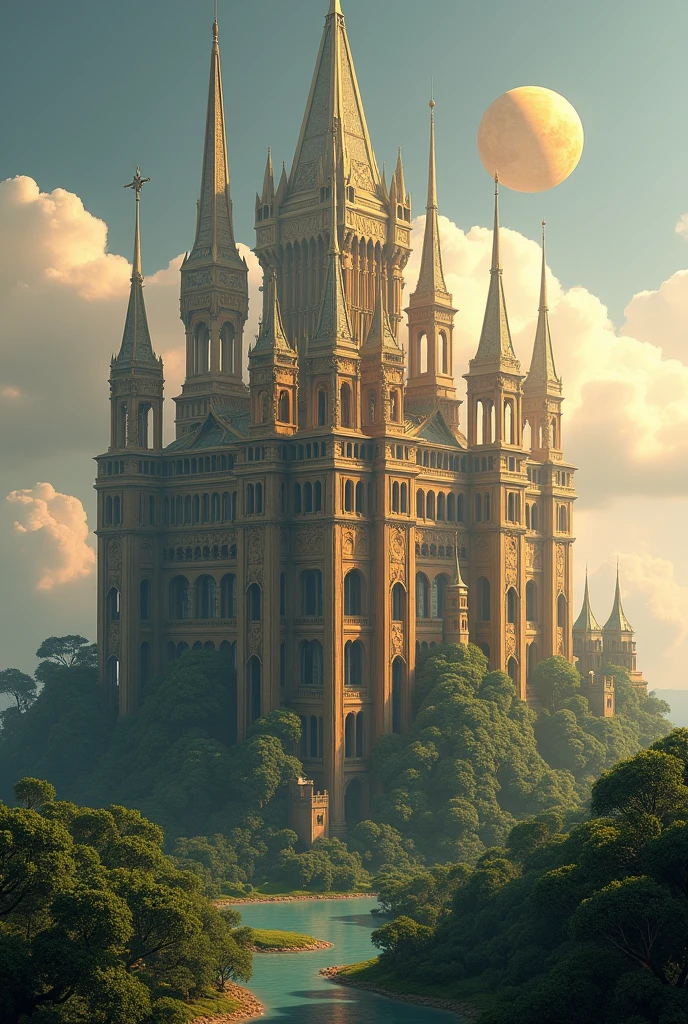 Create a mystical and fantastic castle in 3D .
With symbols and astrological meanings of the planet Venus With six main equal towers .