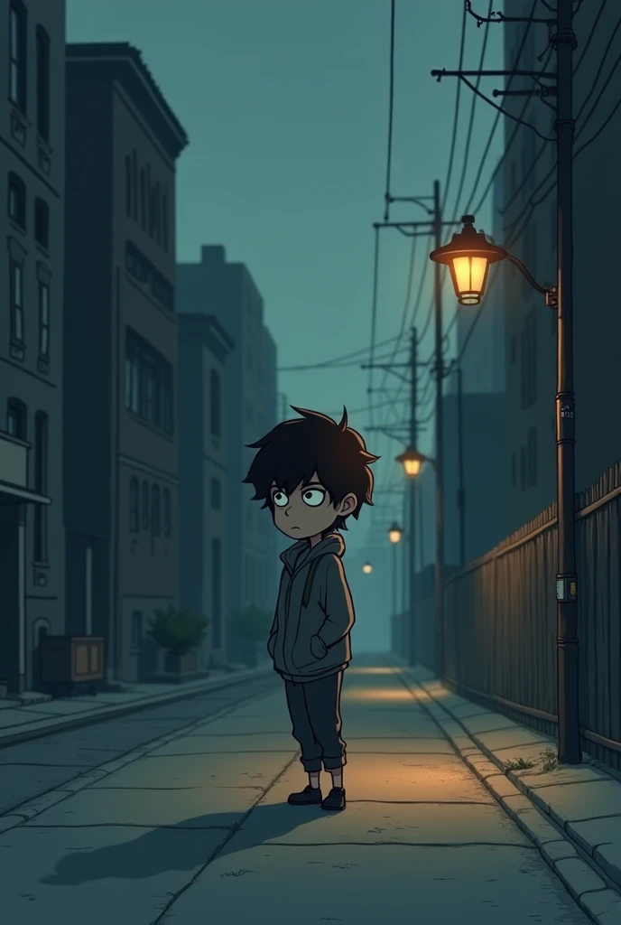 Sad animated on his way home
