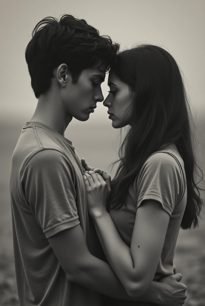 Vintage black and white image of age couple ending relationship
