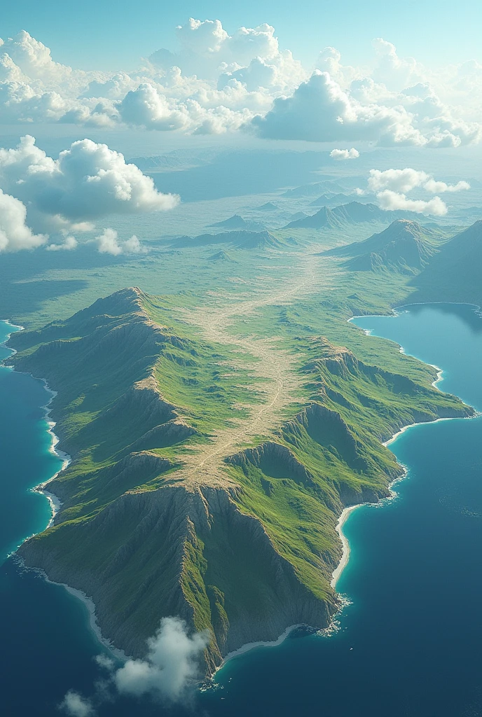 Create an image of the territory of a country that measures 50,000 kilometers but only the size do not add the environment