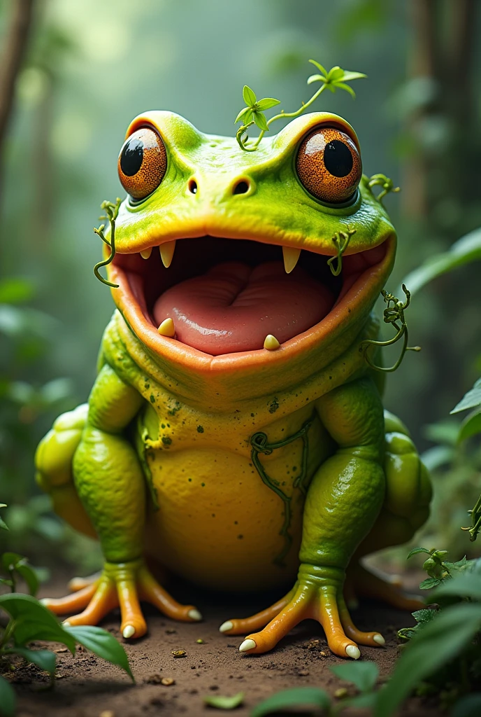 fusion of a toad with a lulo
