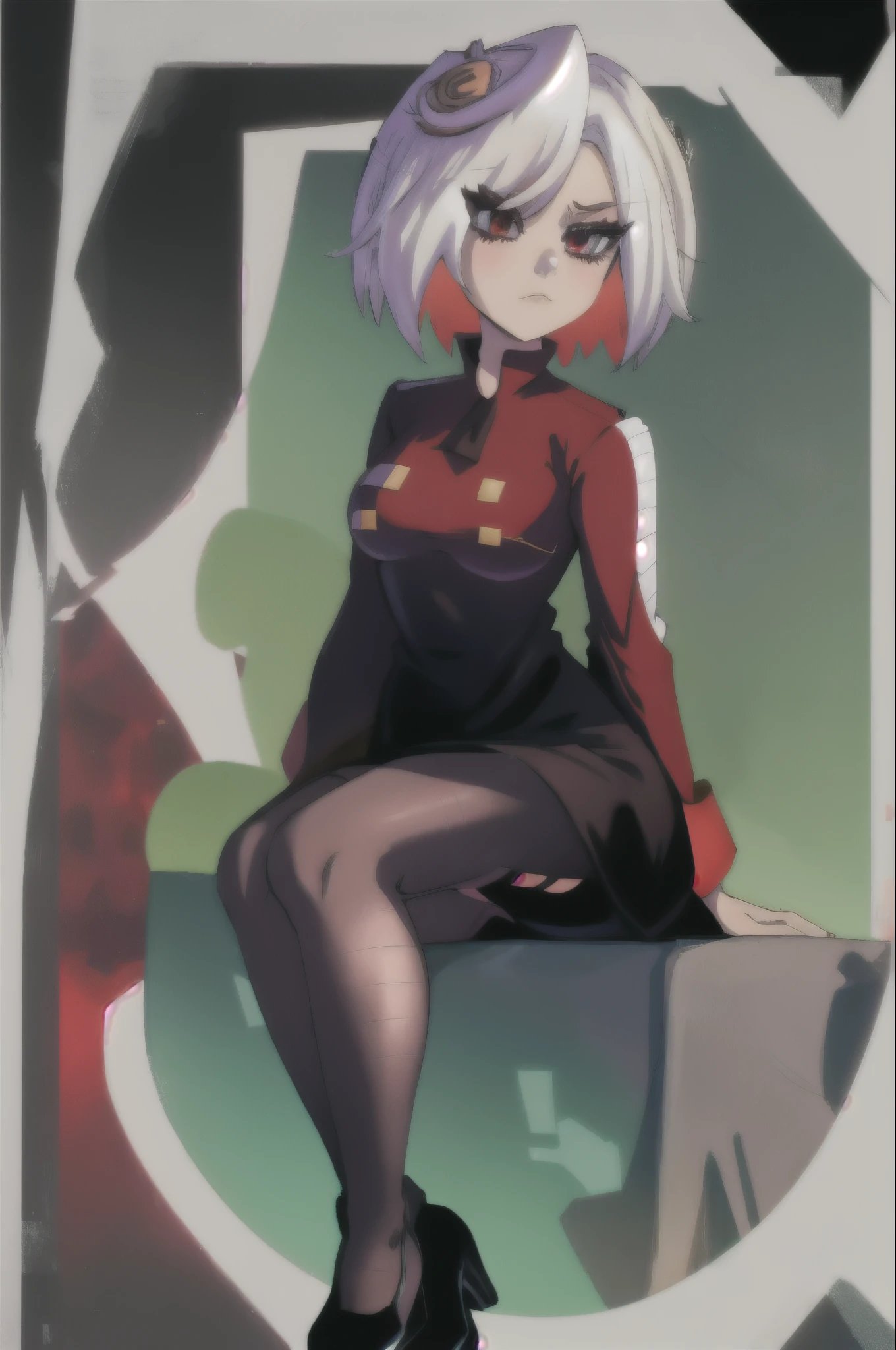 1girl, solo, full body, masterpiece, best quality,<lora:horikoshiKouheiMHA_horikoshiKouhei1518it:1.0>, <lora:helltakerLora_10:0.4> , looking at viewer,