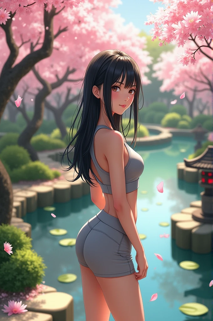 Sakura in gym clothes