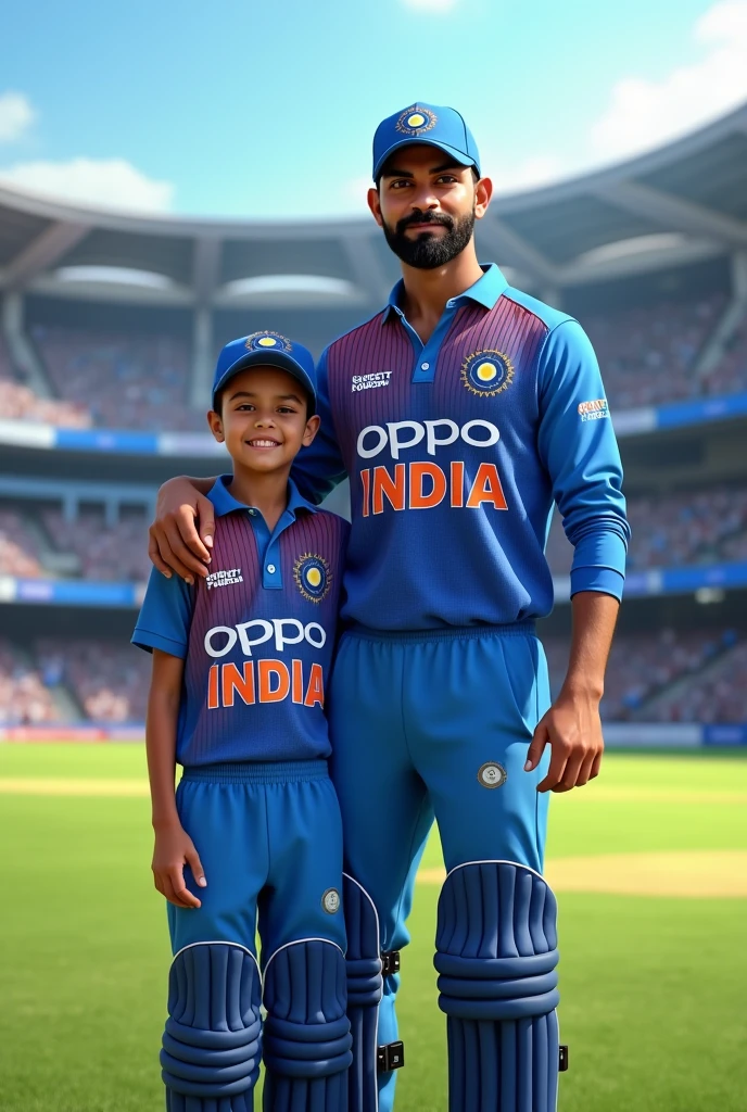 Virat Kohli and his son a gay Koli opening for India