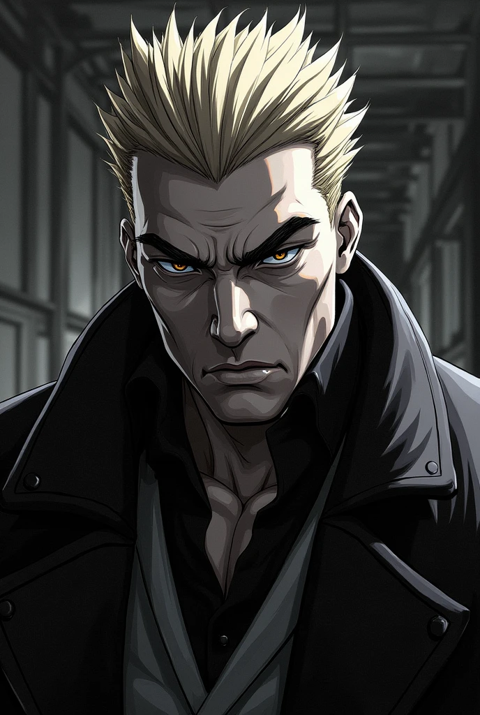 Tokyo Revengers style　Draken　Two Block　Black and White　photograph　live-action　Blonde