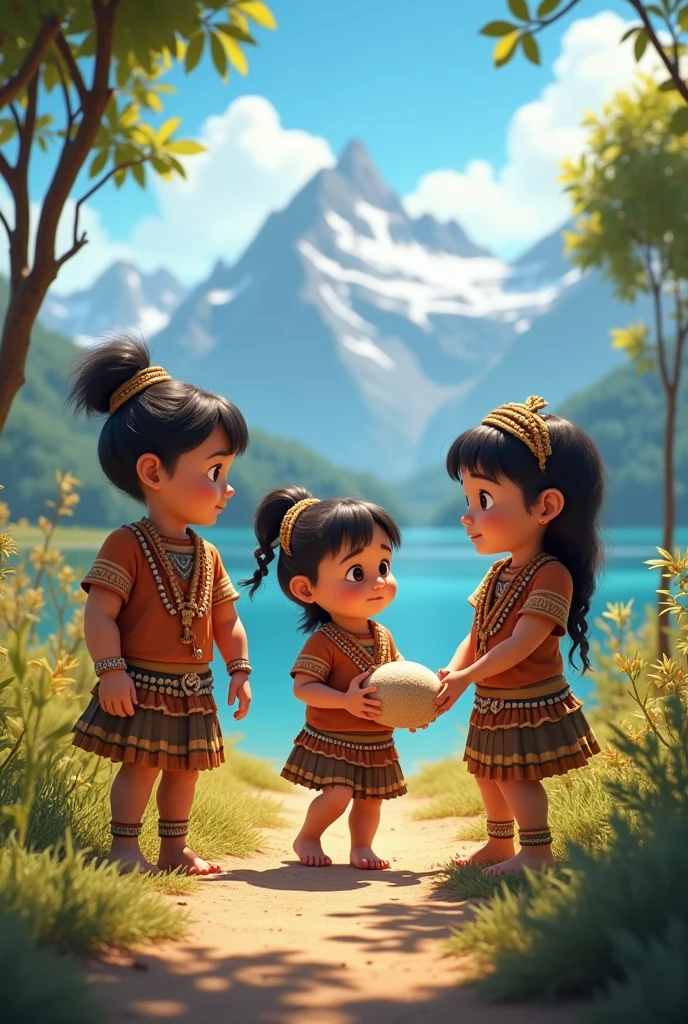 Animated images of Alacalufes children