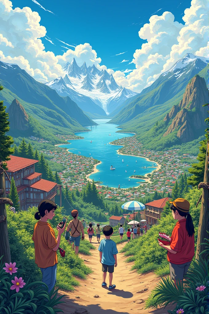 Draw me the country of Argentina in anime version
