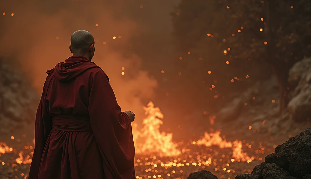 Ultra HD 4K (((("Masterpiece")))), [Create a new "star" movie scene] "very detailed" Monk standing and MEDITATING