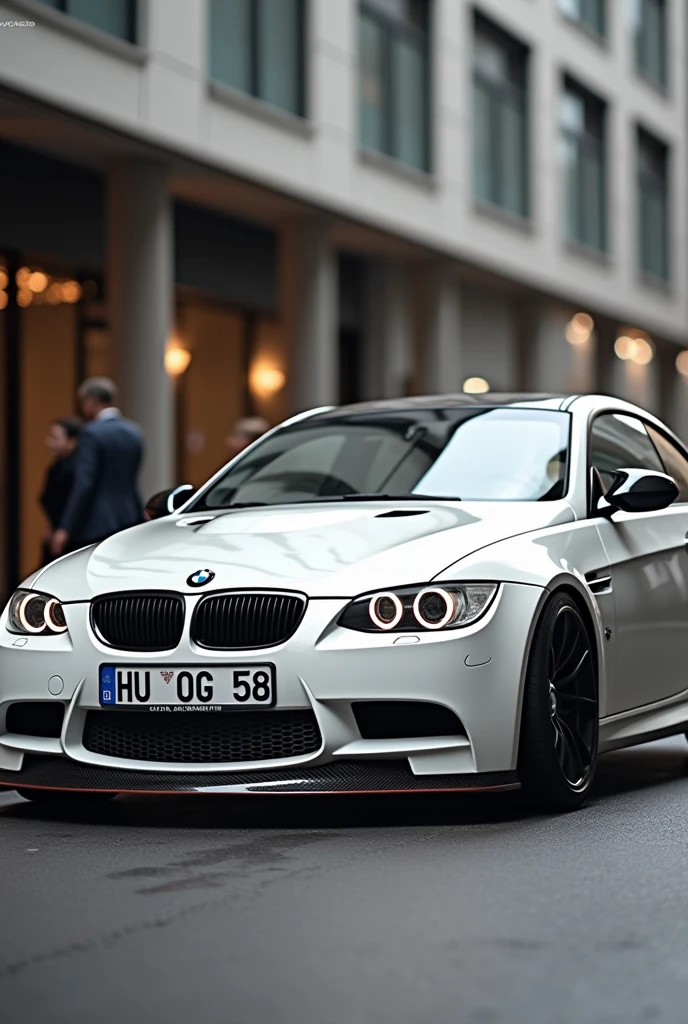 Tuned White BMW E92, German registration HU OG 58, Louis Vuitton monogram 