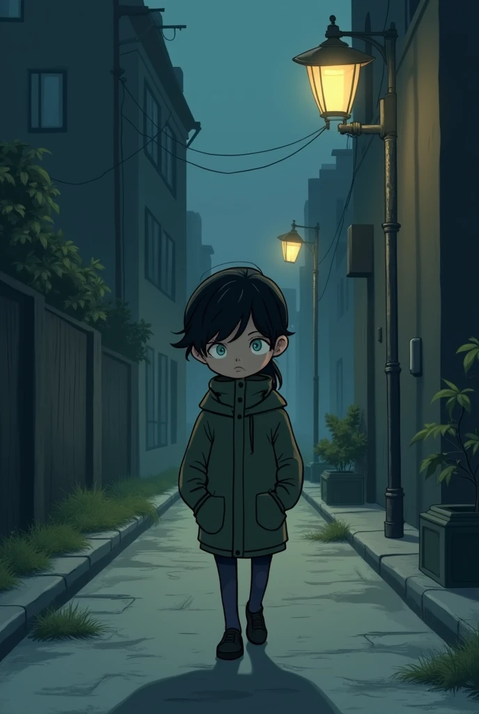 Sad animated on his way home