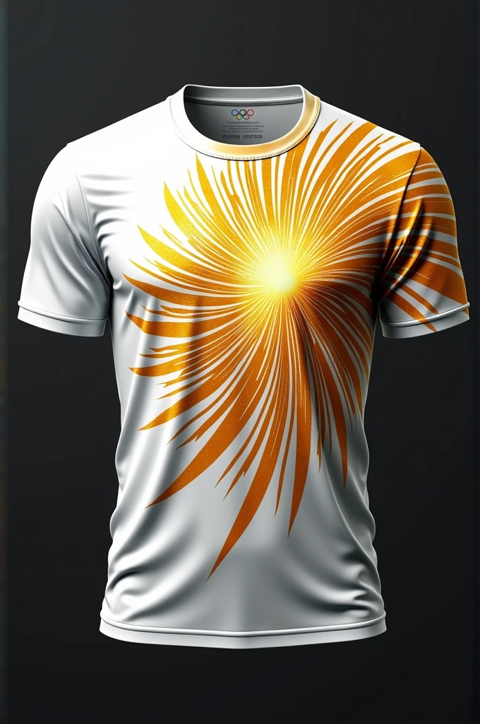 Shirt with gold and white rays for the Olympics