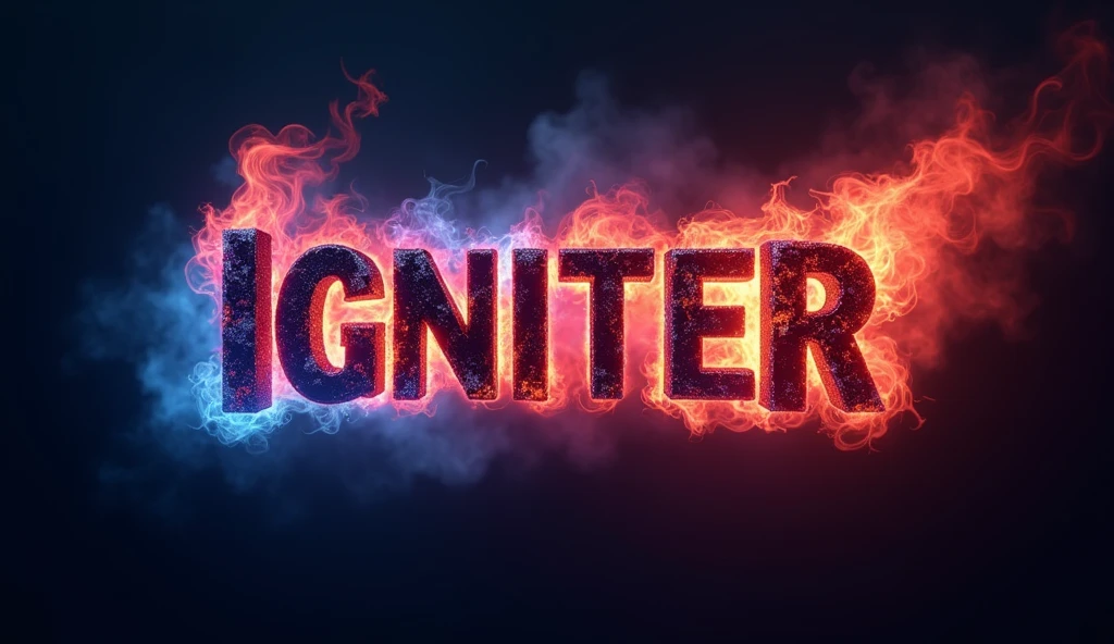 Generate a youtube "gaming channel logo"having the name as "Igniter" with magical red and blue fire aura