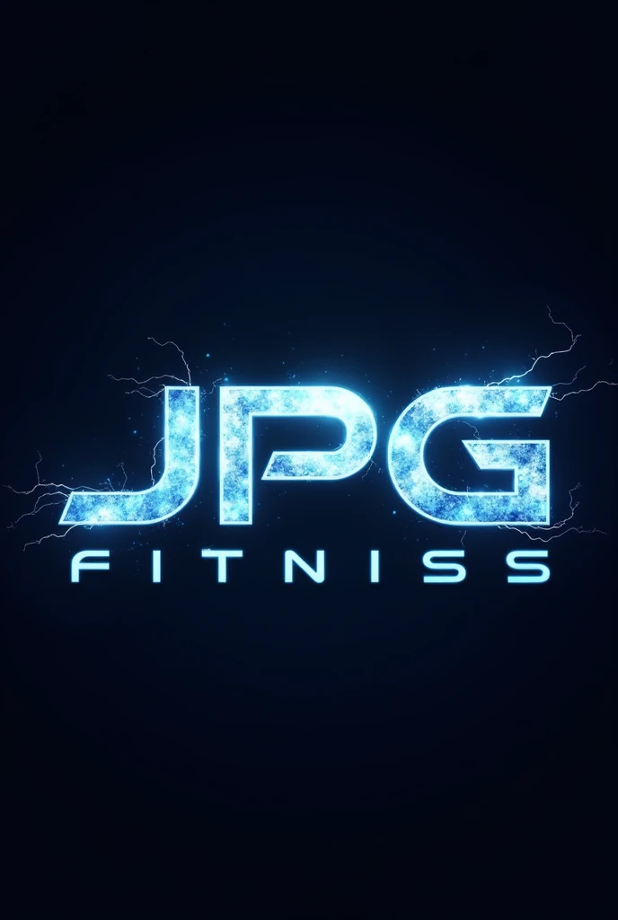 Make a logo for a gym called JPG FITNISS, also place two Tesla coils