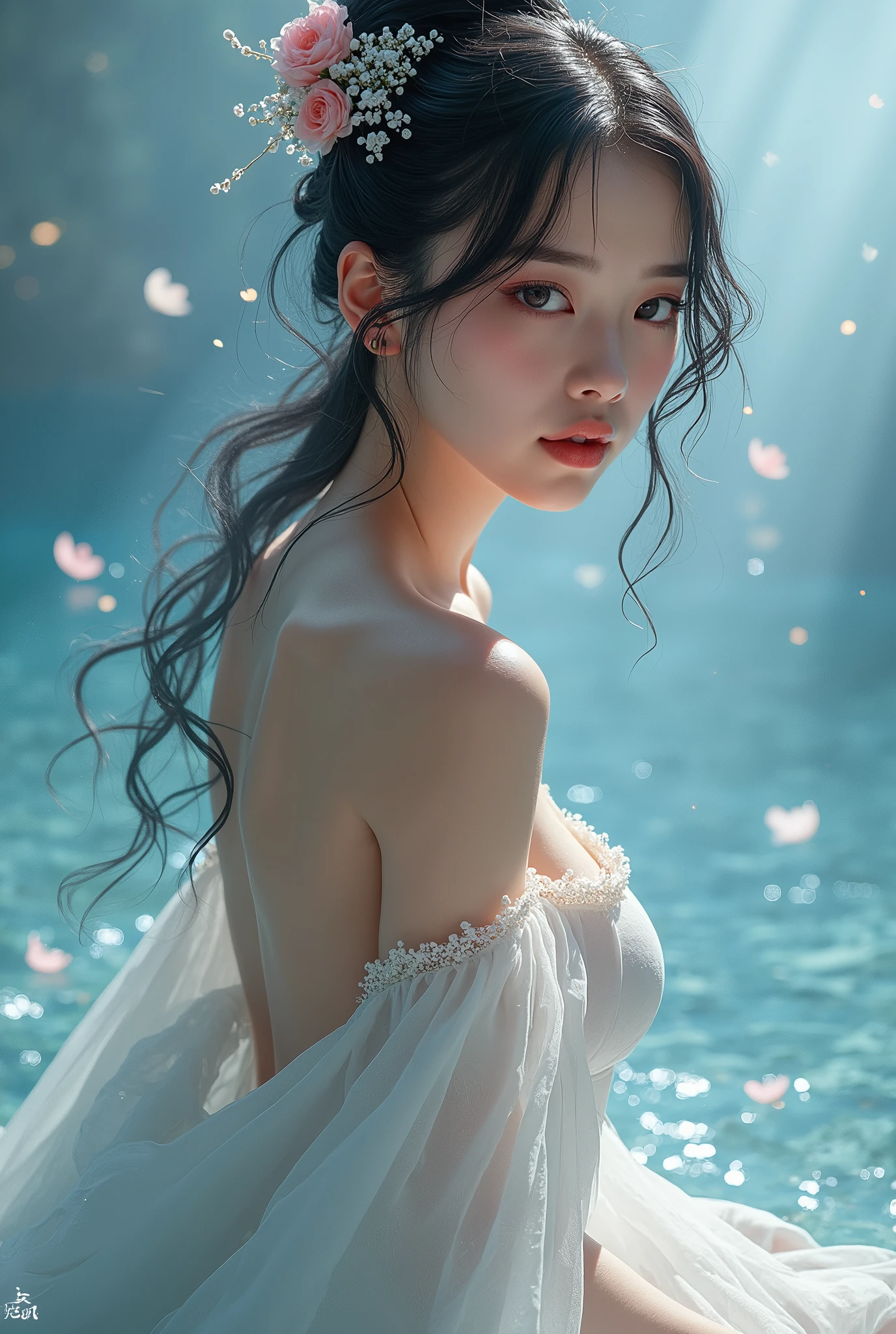 (Ice cubes:1.4),movie angle,(Fan Bingbing,  Ice cubes 소녀,anatomically correct,Telegraph slang,걸작 Ice cubes 동백,Representative work: Hanfu,laugh,sexy,Full body art,Traditional arts,Erotic Art,queen art,Amazing body art,Amazing Hair Styles, Amazing Girl Art)