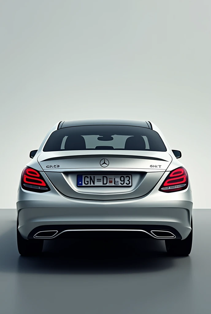 Mercedes C Class from behind, German license plate GN CD 93 with TÜV and insurance sticker