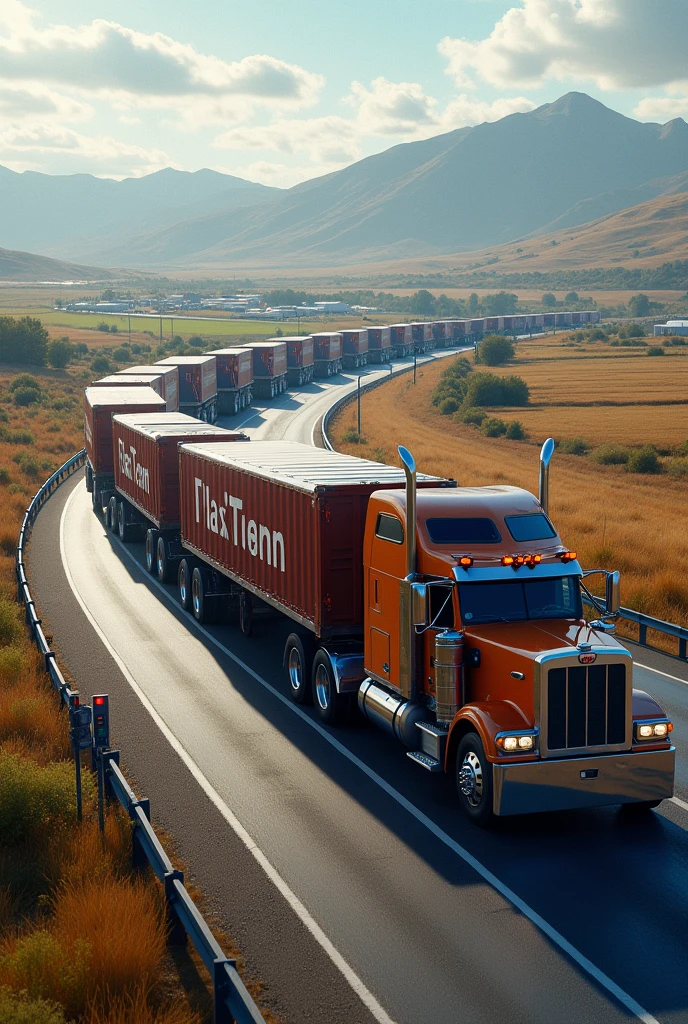 30 truck running serially on main road