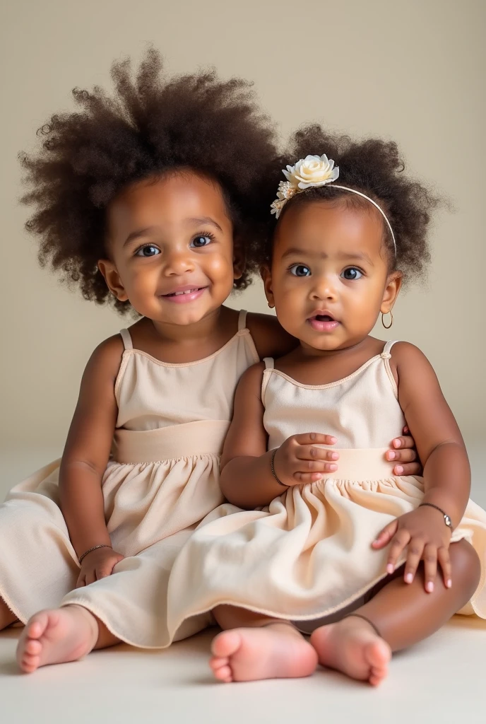 As a boy and a girl of dark brown color
