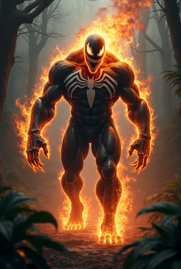 Draw a fusion between Venom and Frieza from Dragon Ball。High proportion of Frieza。Super Saiyan