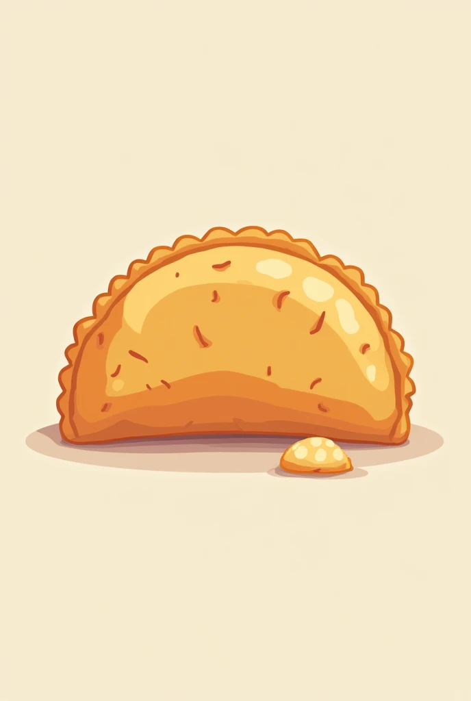 Generate an image of an empanada for a 2D empanada-based food chain logo that is eye-catching without too much detail,without any face 