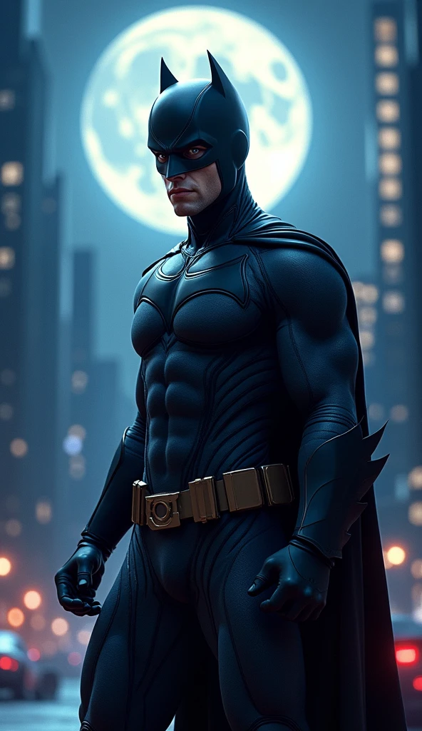 a nightwing superhero in a city night scene, detailed portrait of nightwing, detailed face, detailed costume, nightwing standing in front of a full moon, city skyline background, high quality cinematic lighting, dramatic shadows, (best quality,8k,highres,masterpiece:1.2),ultra-detailed,(realistic,photorealistic,photo-realistic:1.37),concept art,greg rutkowski,chris moore,artgerm style,cinematic lighting,dramatic shadows,vibrant colors,detailed textures