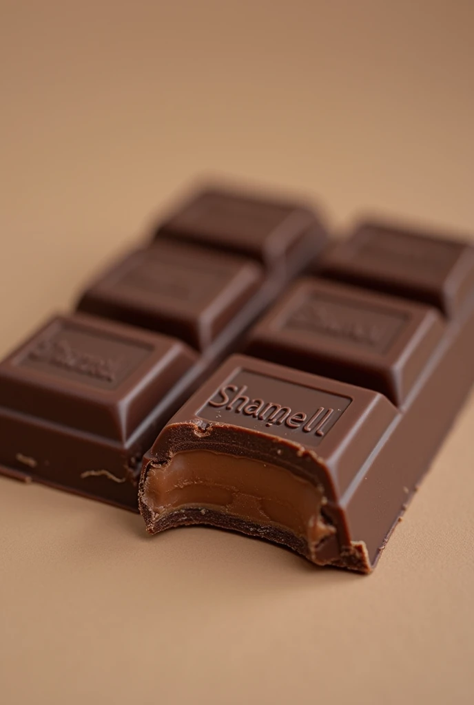 Hershey chocolate that says Shamell bitten