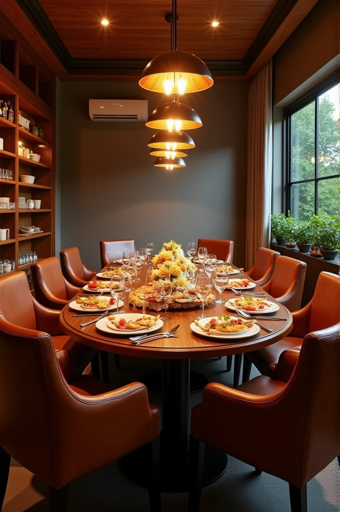dining table,dining room,dine,Family of three,delicacies,grin,cartoony --auto