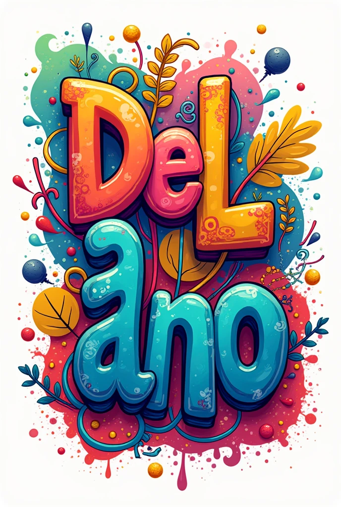 A doodle for a “Delano” name (colorful)