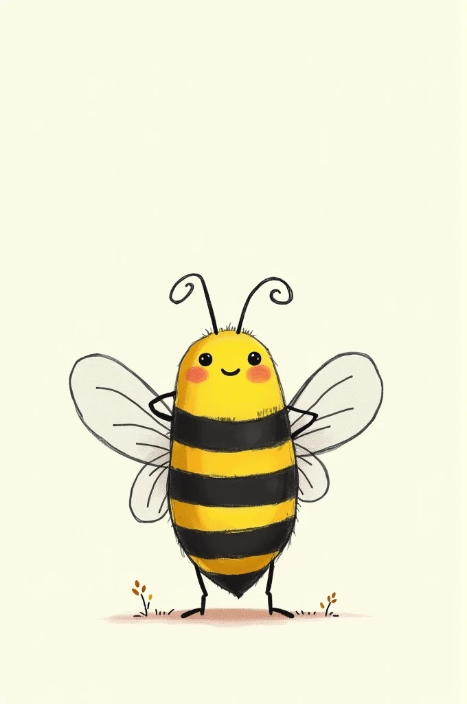Simple drawing of a bee giving its opinion 