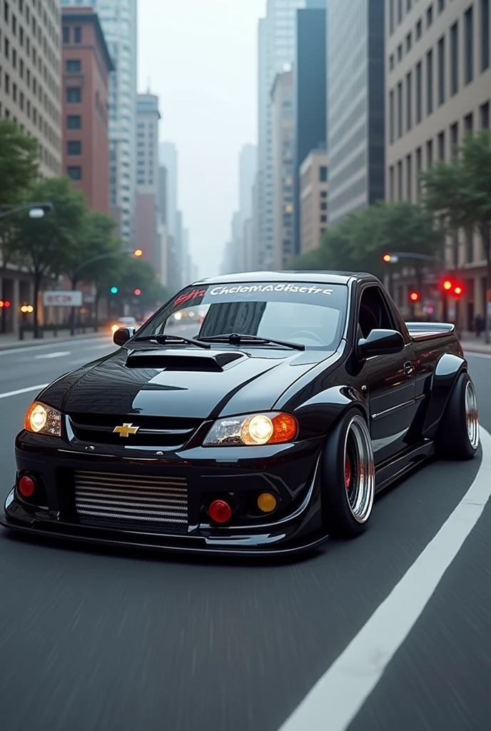 Chevrolet corsa year 2007 1.8 pick up with widebody offset racing wheels