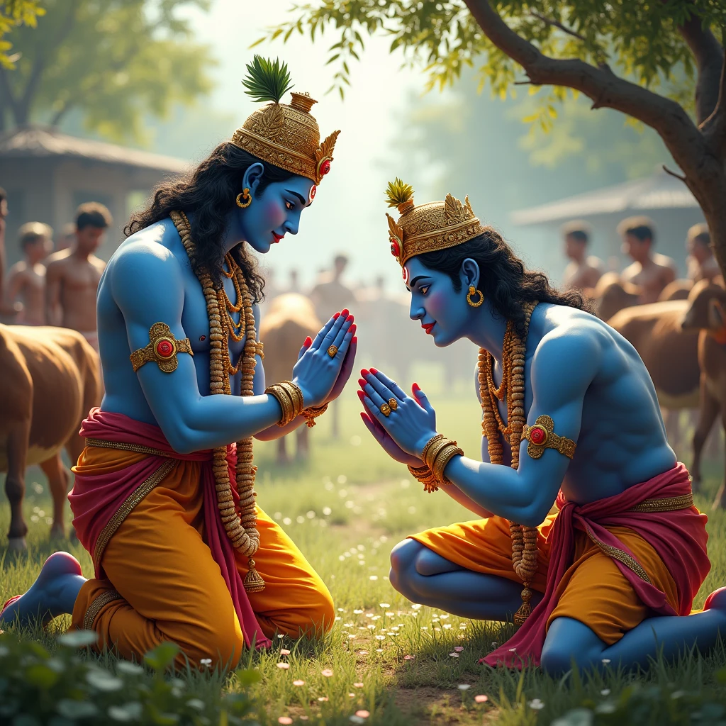 Lord brahma Apologized to Lord Krishna , in the earth , Brij cow and people , lord bhahma apologied